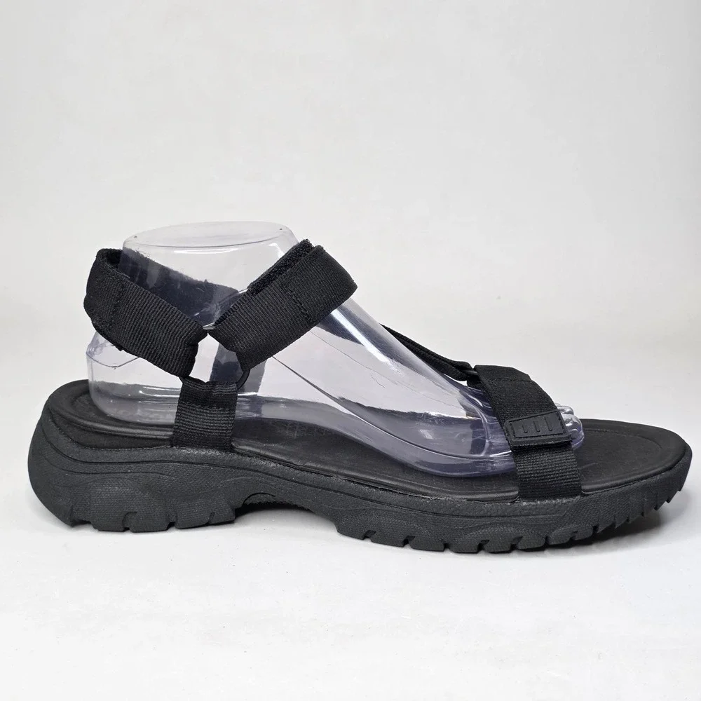 Sonoma Goods For Life Men's Black Sport Sandals Adjustable Straps Size 9 Shoes